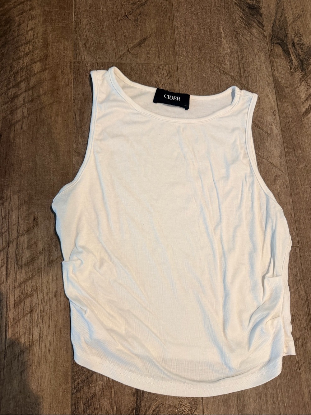 Cider Clean-Cut White Ribbed Tank
